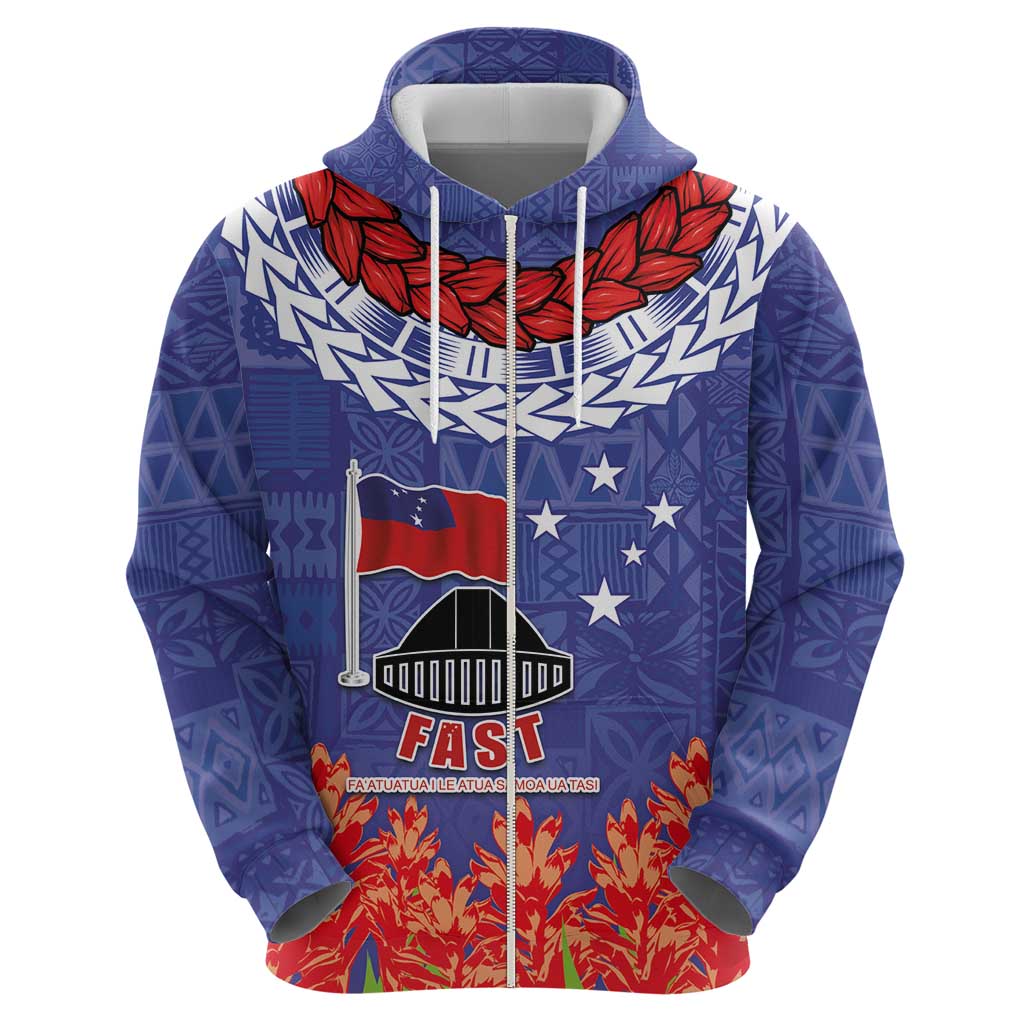 FAST Party Samoa Zip Hoodie Ula Fala Teuila Polynesian Tapa Pattern