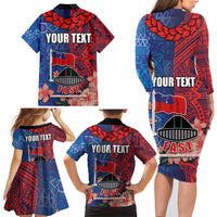 CHOGM FAST Samoa 2024 Family Matching Long Sleeve Bodycon Dress and Hawaiian Shirt Samoan Tapa Tribal and Ornament Pattern with Hibiscus LT03 - Polynesian Pride