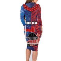 CHOGM FAST Samoa 2024 Family Matching Long Sleeve Bodycon Dress and Hawaiian Shirt Samoan Tapa Tribal and Ornament Pattern with Hibiscus LT03 - Polynesian Pride
