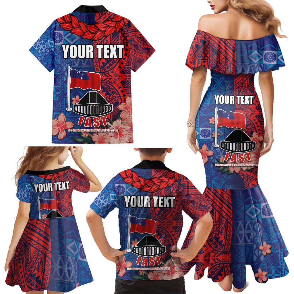 CHOGM FAST Samoa 2024 Family Matching Mermaid Dress and Hawaiian Shirt Samoan Tapa Tribal and Ornament Pattern with Hibiscus LT03 - Polynesian Pride