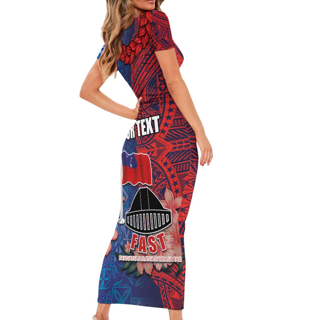 CHOGM FAST Samoa 2024 Family Matching Short Sleeve Bodycon Dress and Hawaiian Shirt Samoan Tapa Tribal and Ornament Pattern with Hibiscus LT03 - Polynesian Pride