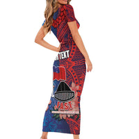 CHOGM FAST Samoa 2024 Family Matching Short Sleeve Bodycon Dress and Hawaiian Shirt Samoan Tapa Tribal and Ornament Pattern with Hibiscus LT03 - Polynesian Pride