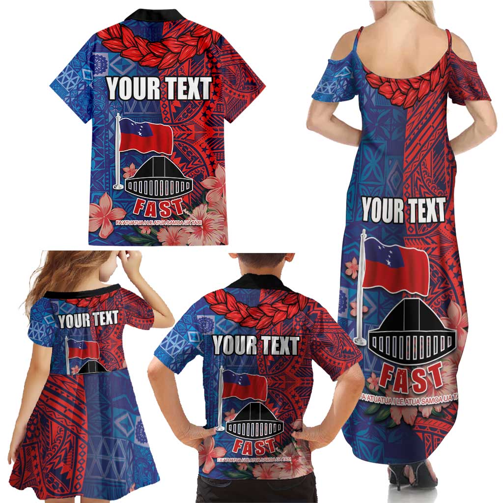 CHOGM FAST Samoa 2024 Family Matching Summer Maxi Dress and Hawaiian Shirt Samoan Tapa Tribal and Ornament Pattern with Hibiscus LT03 - Polynesian Pride