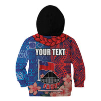 CHOGM FAST Samoa 2024 Kid Hoodie Samoan Tapa Tribal and Ornament Pattern with Hibiscus LT03 - Polynesian Pride