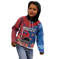 CHOGM FAST Samoa 2024 Kid Hoodie Samoan Tapa Tribal and Ornament Pattern with Hibiscus LT03 - Polynesian Pride