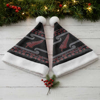 New Zealand Christmas Santa Hat Meri Kirihimete Silver Fern Knit Style Red Color - Polynesian Pride