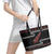 New Zealand Christmas Leather Tote Bag Meri Kirihimete Silver Fern Knit Style Red Color - Polynesian Pride