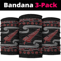 New Zealand Christmas Neck Gaiter Meri Kirihimete Silver Fern Knit Style Red Color LT03 package One Size: 25*50cm Red - Polynesian Pride