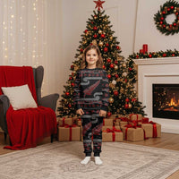 New Zealand Christmas Pajama Set Meri Kirihimete Silver Fern Knit Style Red Color - Polynesian Pride
