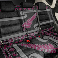 New Zealand Christmas Back Car Seat Cover Meri Kirihimete Silver Fern Knit Style Pink Color LT03 - Polynesian Pride
