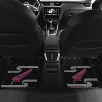 New Zealand Christmas Car Mats Meri Kirihimete Silver Fern Knit Style Pink Color LT03 Set 2pcs - Back Pink - Polynesian Pride