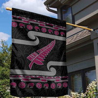 New Zealand Christmas Garden Flag Meri Kirihimete Silver Fern Knit Style Pink Color LT03 - Polynesian Pride