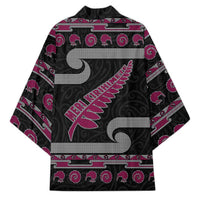 New Zealand Christmas Kimono Meri Kirihimete Silver Fern Knit Style Pink Color LT03 - Polynesian Pride