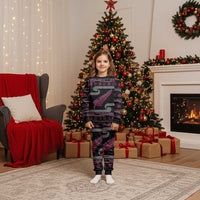 New Zealand Christmas Pajama Set Meri Kirihimete Silver Fern Knit Style Pink Color LT03 Kid Pink - Polynesian Pride