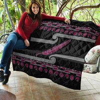 New Zealand Christmas Quilt Meri Kirihimete Silver Fern Knit Style Pink Color - Polynesian Pride