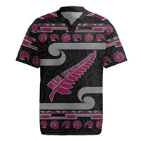 New Zealand Christmas Rugby Jersey Meri Kirihimete Silver Fern Knit Style Pink Color LT03 Pink - Polynesian Pride