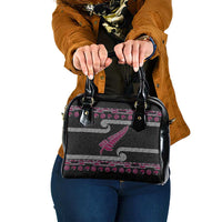 New Zealand Christmas Shoulder Handbag Meri Kirihimete Silver Fern Knit Style Pink Color LT03 One Size Pink - Polynesian Pride