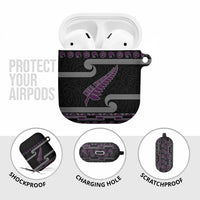 New Zealand Christmas AirPods Case Meri Kirihimete Silver Fern Knit Style Purple Color LT03 - Polynesian Pride