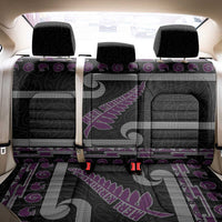 New Zealand Christmas Back Car Seat Cover Meri Kirihimete Silver Fern Knit Style Purple Color LT03 - Polynesian Pride
