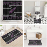 New Zealand Christmas Bathroom Set Meri Kirihimete Silver Fern Knit Style Purple Color LT03 - Polynesian Pride