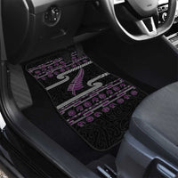 New Zealand Christmas Car Mats Meri Kirihimete Silver Fern Knit Style Purple Color LT03 - Polynesian Pride