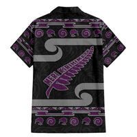 New Zealand Christmas Family Matching Mermaid Dress and Hawaiian Shirt Meri Kirihimete Silver Fern Knit Style Purple Color LT03 - Polynesian Pride