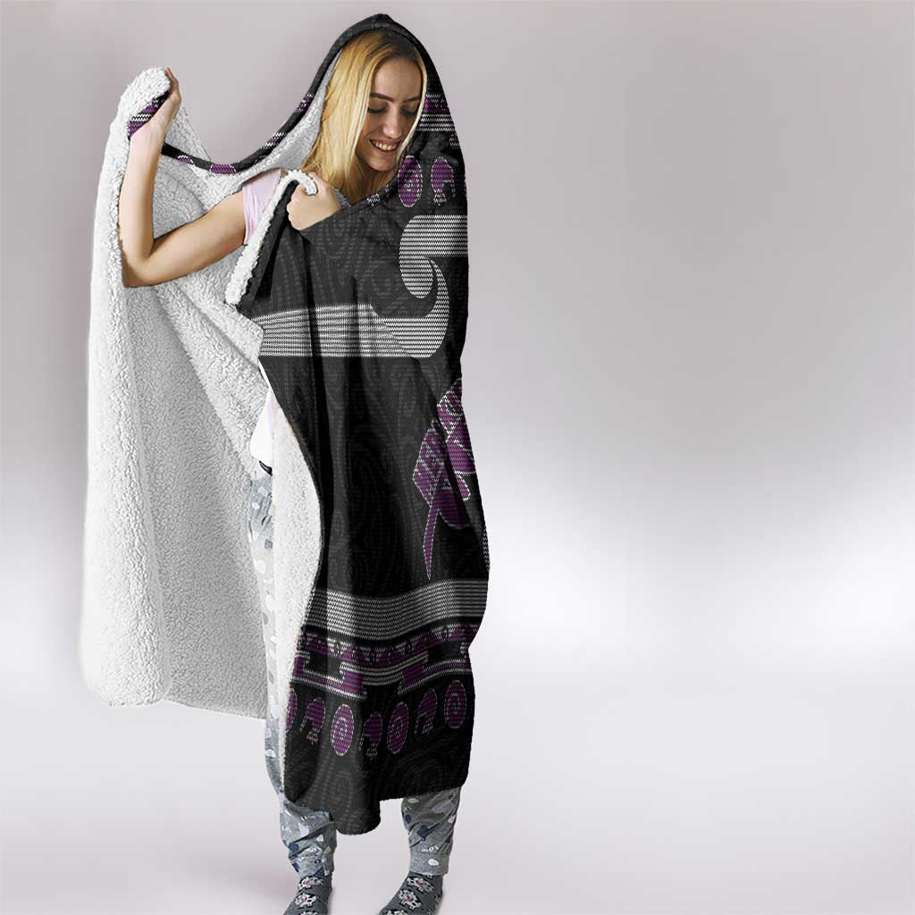 New Zealand Christmas Hooded Blanket Meri Kirihimete Silver Fern Knit Style Purple Color LT03 - Polynesian Pride