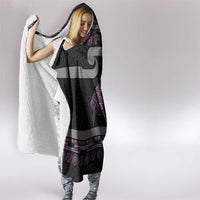 New Zealand Christmas Hooded Blanket Meri Kirihimete Silver Fern Knit Style Purple Color LT03 - Polynesian Pride