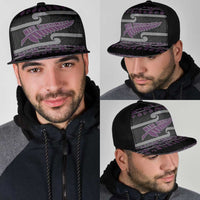 New Zealand Christmas Mesh Trucker Cap Meri Kirihimete Silver Fern Knit Style Purple Color LT03 - Polynesian Pride