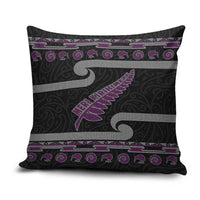 New Zealand Christmas Pillow Cover Meri Kirihimete Silver Fern Knit Style Purple Color LT03 Purple - Polynesian Pride