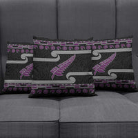 New Zealand Christmas Pillow Cover Meri Kirihimete Silver Fern Knit Style Purple Color LT03 - Polynesian Pride