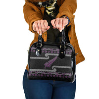 New Zealand Christmas Shoulder Handbag Meri Kirihimete Silver Fern Knit Style Purple Color LT03 One Size Purple - Polynesian Pride