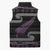 New Zealand Christmas Sleeveless Puffer Jacket Meri Kirihimete Silver Fern Knit Style Purple Color - Polynesian Pride