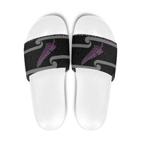 New Zealand Christmas Slide Sandals Meri Kirihimete Silver Fern Knit Style Purple Color LT03 Purple - Polynesian Pride