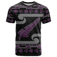 New Zealand Christmas T Shirt Meri Kirihimete Silver Fern Knit Style Purple Color LT03 Purple - Polynesian Pride