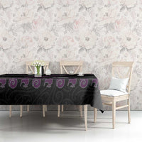 New Zealand Christmas Tablecloth Meri Kirihimete Silver Fern Knit Style Purple Color - Polynesian Pride