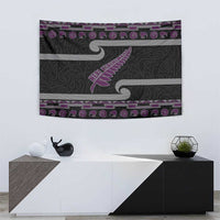 New Zealand Christmas Tapestry Meri Kirihimete Silver Fern Knit Style Purple Color - Polynesian Pride