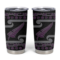 New Zealand Christmas Tumbler Cup Meri Kirihimete Silver Fern Knit Style Purple Color LT03 Purple - Polynesian Pride