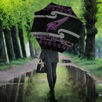 New Zealand Christmas Umbrella Meri Kirihimete Silver Fern Knit Style Purple Color LT03 - Polynesian Pride