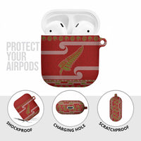New Zealand Christmas AirPods Case Meri Kirihimete Silver Fern Knit Style Green Color LT03 - Polynesian Pride