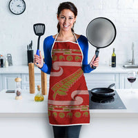 New Zealand Christmas Apron Meri Kirihimete Silver Fern Knit Style Green Color - Polynesian Pride