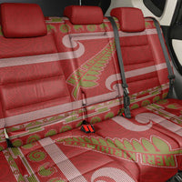 New Zealand Christmas Back Car Seat Cover Meri Kirihimete Silver Fern Knit Style Green Color LT03 - Polynesian Pride