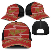 New Zealand Christmas Baseball Net Cap Meri Kirihimete Silver Fern Knit Style Green Color - Polynesian Pride
