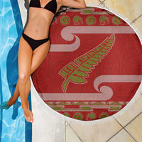 New Zealand Christmas Beach Blanket Meri Kirihimete Silver Fern Knit Style Green Color LT03 - Polynesian Pride