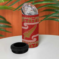 New Zealand Christmas 4 in 1 Can Cooler Tumbler Meri Kirihimete Silver Fern Knit Style Green Color LT03 - Polynesian Pride