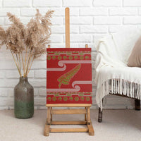 New Zealand Christmas Canvas Wall Art Meri Kirihimete Silver Fern Knit Style Green Color LT03 - Polynesian Pride