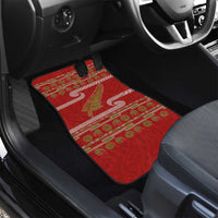 New Zealand Christmas Car Mats Meri Kirihimete Silver Fern Knit Style Green Color LT03 - Polynesian Pride