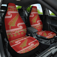New Zealand Christmas Car Seat Cover Meri Kirihimete Silver Fern Knit Style Green Color LT03 One Size Green - Polynesian Pride