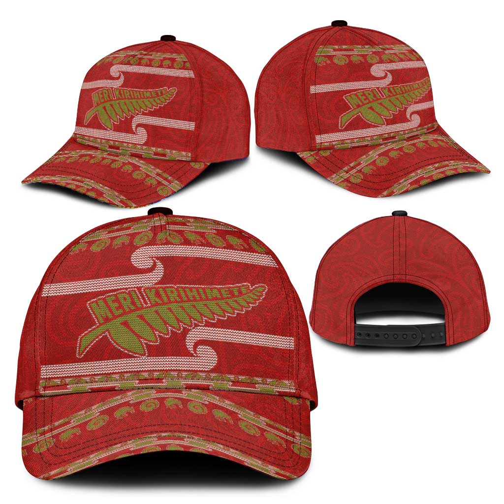New Zealand Christmas Classic Cap Meri Kirihimete Silver Fern Knit Style Green Color - Polynesian Pride