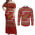 New Zealand Christmas Couples Matching Off Shoulder Maxi Dress and Long Sleeve Button Shirt Meri Kirihimete Silver Fern Knit Style Green Color - Polynesian Pride